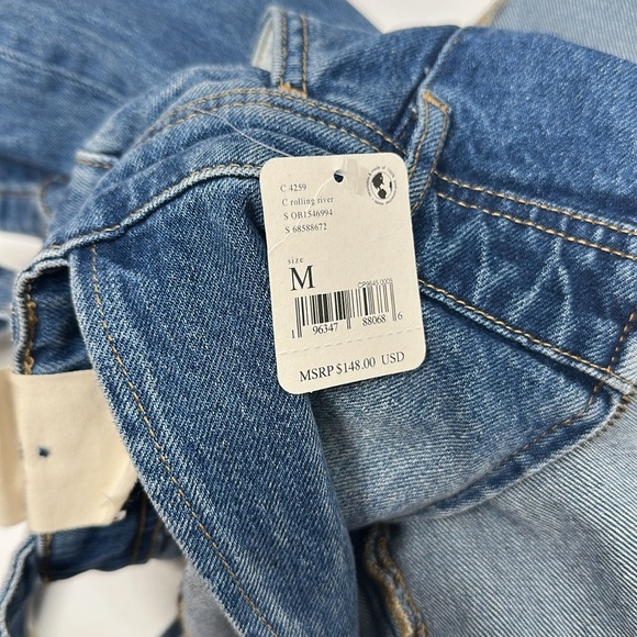 Free People We the Free Denim Camilla Slim Boot Cut Overalls Blue New NWT Medium - Picture 7 of 11